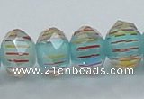 CLG53 13 inches 9*12mm faceted rondelle handmade lampwork beads