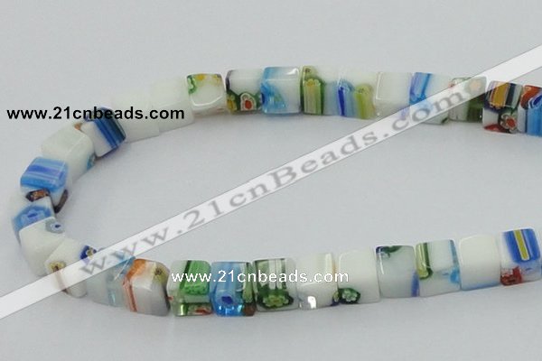 CLG532 16 inches 8*8mm cube lampwork glass beads wholesale