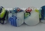 CLG534 16 inches 10*10mm faceted cube lampwork glass beads