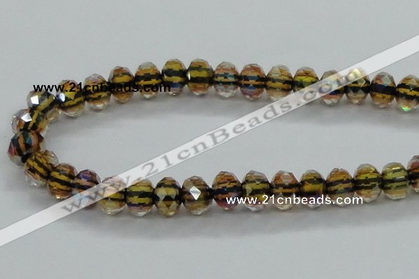 CLG54 13 inches 9*12mm faceted rondelle handmade lampwork beads