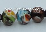 CLG541 16 inches 10mm round goldstone & lampwork glass beads