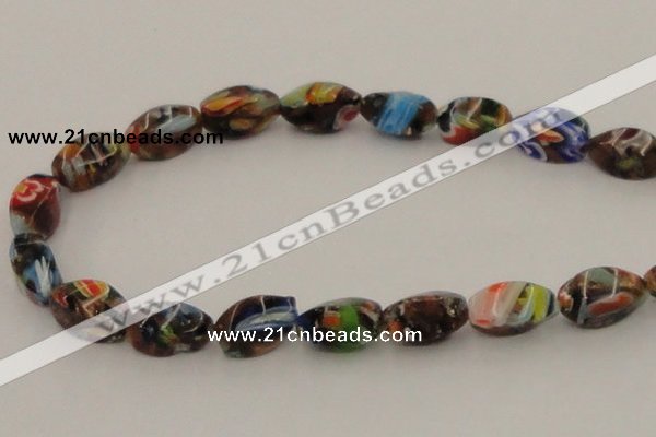 CLG547 16 inches 8*16mm twisted rice goldstone & lampwork beads