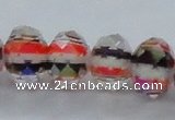 CLG55 13 inches 9*12mm faceted rondelle handmade lampwork beads