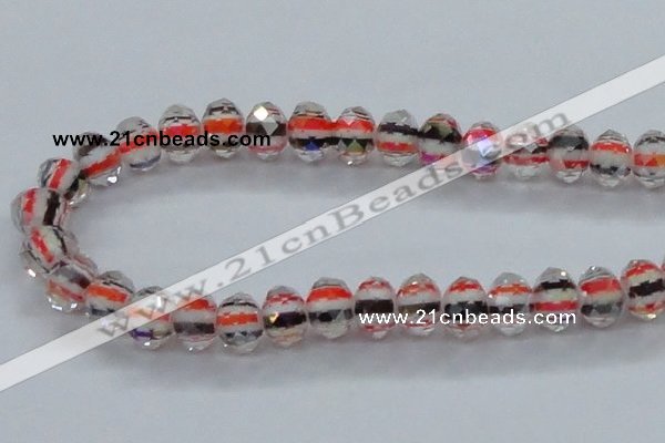 CLG55 13 inches 9*12mm faceted rondelle handmade lampwork beads