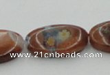 CLG554 16 inches 12*18mm oval goldstone & lampwork glass beads