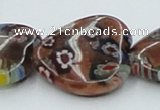 CLG559 16 inches 20*20mm heart goldstone & lampwork glass beads