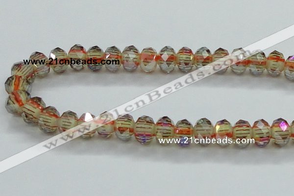 CLG56 13 inches 9*12mm faceted rondelle handmade lampwork beads