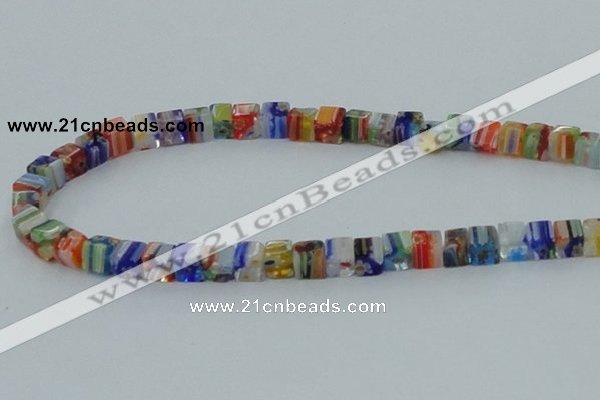 CLG562 16 inches 6*6mm cube lampwork glass beads wholesale