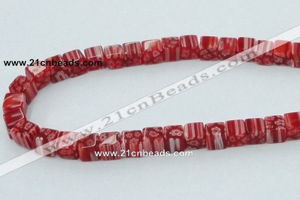 CLG564 16 inches 8*8mm cube lampwork glass beads wholesale