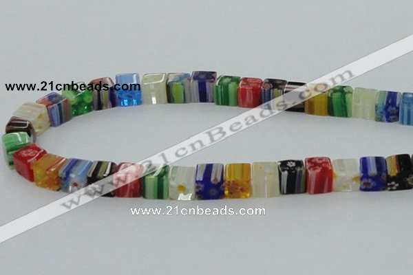 CLG567 16 inches 8*8mm cube lampwork glass beads wholesale