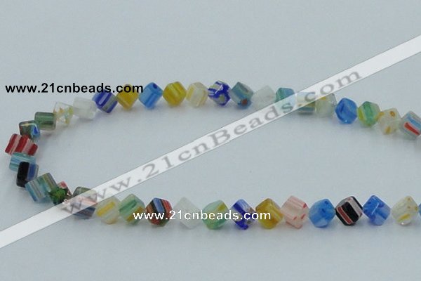 CLG568 16 inches 6*6mm cube lampwork glass beads wholesale