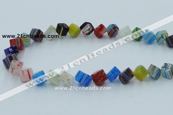 CLG569 16 inches 8*8mm cube lampwork glass beads wholesale