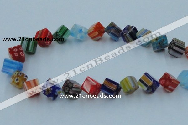 CLG570 16 inches 10*10mm cube lampwork glass beads wholesale