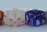 CLG578 16 inches 10*15mm faceted cuboid lampwork glass beads