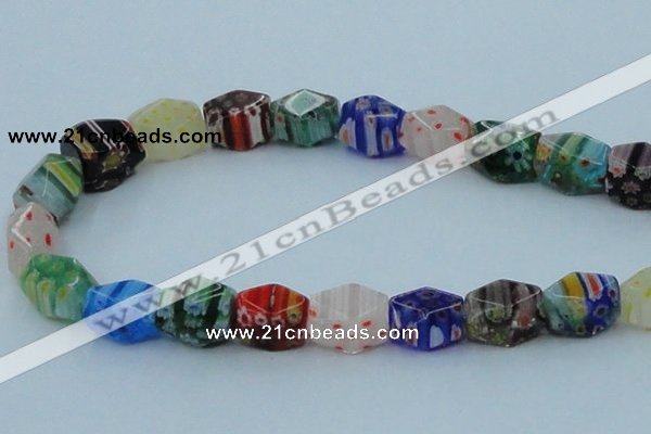 CLG578 16 inches 10*15mm faceted cuboid lampwork glass beads