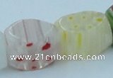 CLG579 16 inches 12*15mm faceted cuboid lampwork glass beads