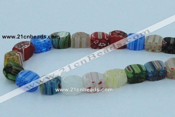 CLG579 16 inches 12*15mm faceted cuboid lampwork glass beads