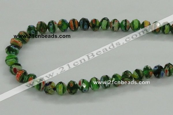 CLG58 15 inches 8*10mm faceted rondelle handmade lampwork beads