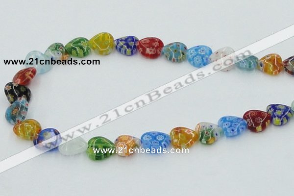 CLG580 16 inches 12*12mm heart lampwork glass beads wholesale