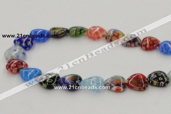 CLG581 16 inches 16*16mm heart lampwork glass beads wholesale