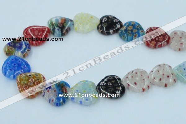 CLG583 16 inches 20*20mm heart lampwork glass beads wholesale