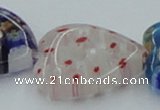 CLG584 16 inches 22*22mm heart lampwork glass beads wholesale