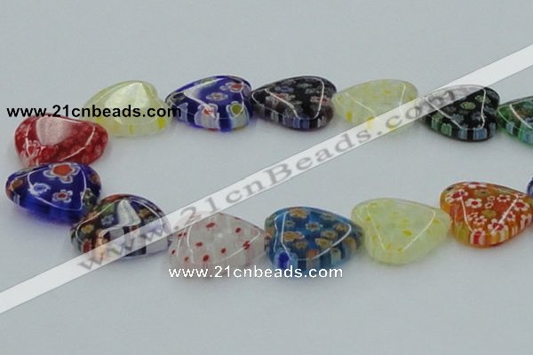 CLG584 16 inches 22*22mm heart lampwork glass beads wholesale