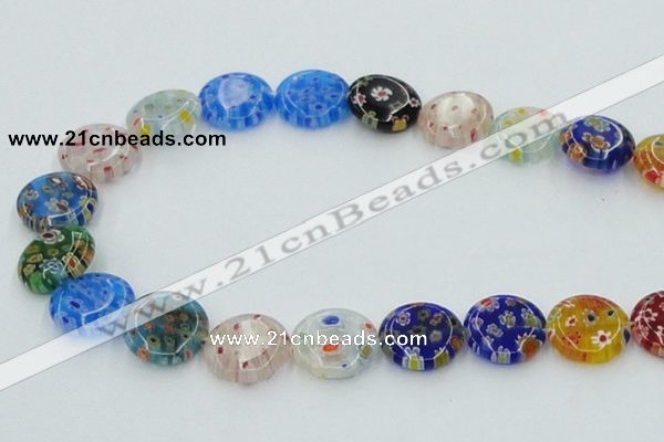 CLG588 16 inches 16mm flat round lampwork glass beads wholesale