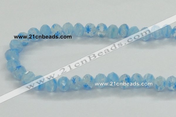 CLG59 15 inches 8*10mm faceted rondelle handmade lampwork beads