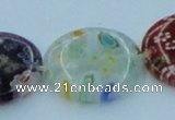 CLG596 16 inches 20mm flat round lampwork glass beads wholesale