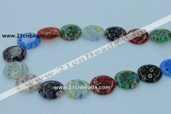 CLG596 16 inches 20mm flat round lampwork glass beads wholesale