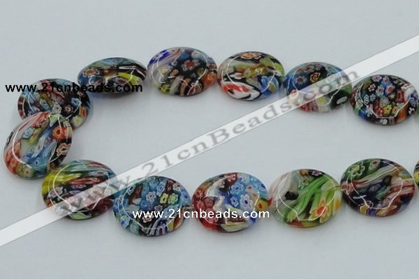 CLG597 16 inches 25mm flat round lampwork glass beads wholesale