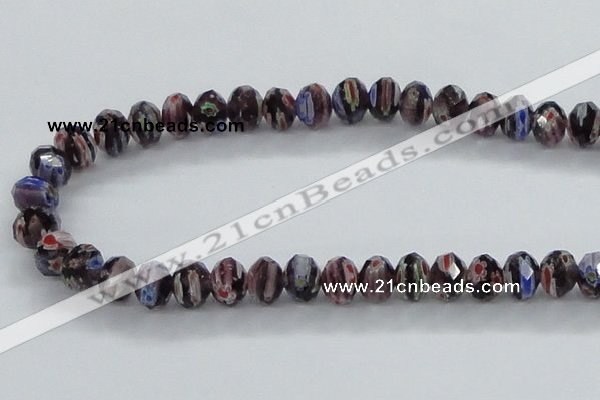 CLG60 15 inches 8*10mm faceted rondelle handmade lampwork beads