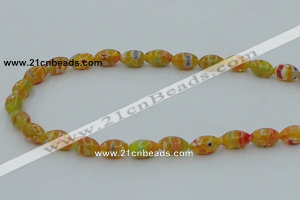 CLG610 5PCS 16 inches 7*12mm rice lampwork glass beads wholesale