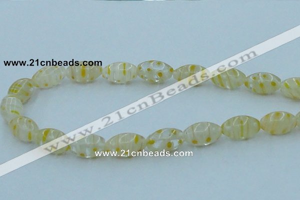 CLG614 3PCS 16 inches 10*16mm rice lampwork glass beads wholesale