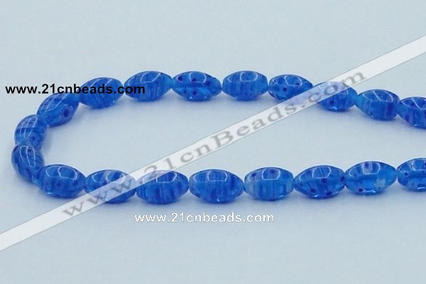 CLG616 3PCS 16 inches 10*16mm rice lampwork glass beads wholesale