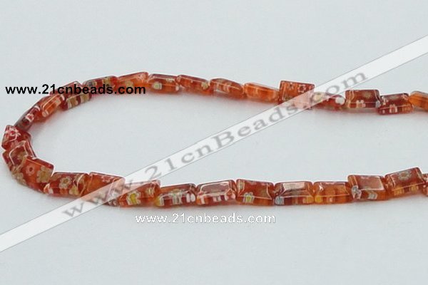 CLG618 5PCS 16 inches 8*10mm rectangle lampwork glass beads wholesale