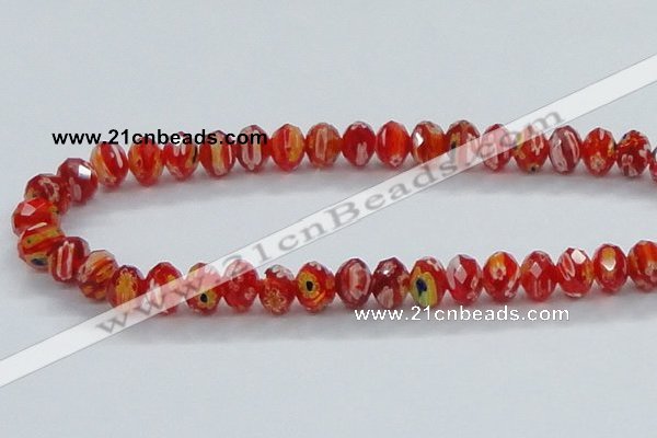 CLG63 15 inches 8*10mm faceted rondelle handmade lampwork beads