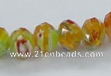 CLG64 15 inches 8*10mm faceted rondelle handmade lampwork beads