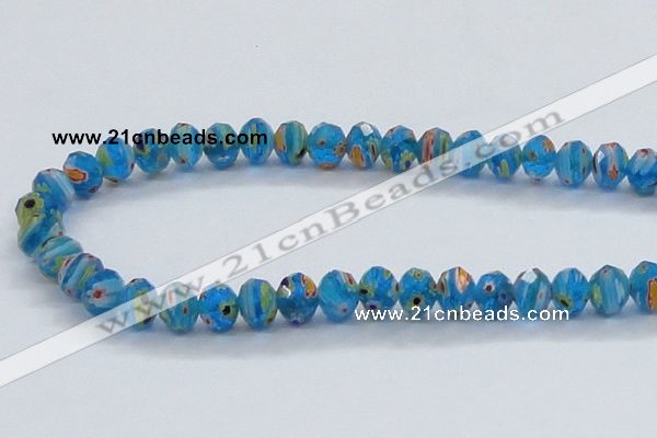 CLG65 15 inches 8*10mm faceted rondelle handmade lampwork beads