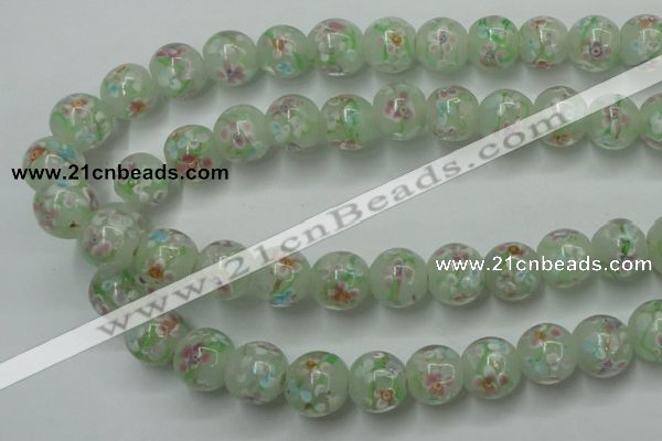 CLG764 15 inches 12mm round lampwork glass beads wholesale