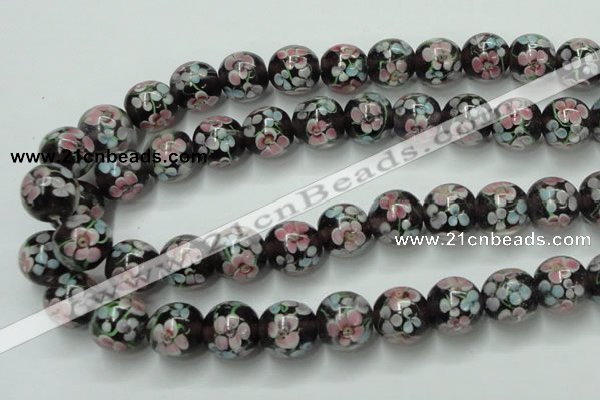 CLG765 15 inches 12mm round lampwork glass beads wholesale