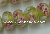 CLG770 14.5 inches 8*12mm rondelle lampwork glass beads wholesale