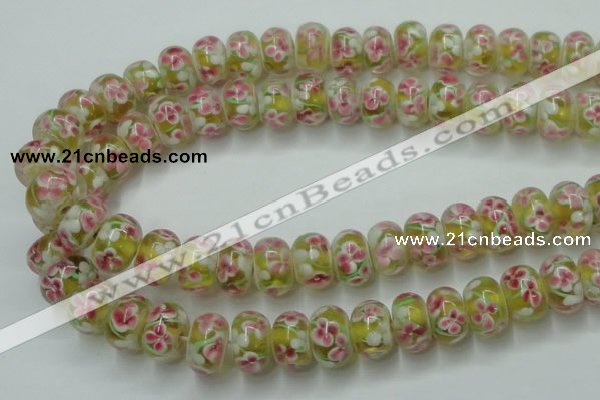 CLG770 14.5 inches 8*12mm rondelle lampwork glass beads wholesale