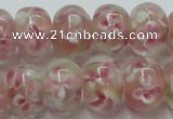 CLG771 14.5 inches 8*12mm rondelle lampwork glass beads wholesale