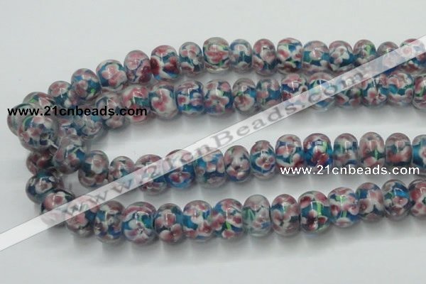 CLG772 14.5 inches 8*12mm rondelle lampwork glass beads wholesale