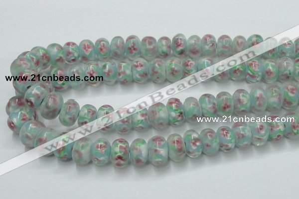 CLG773 14.5 inches 8*12mm rondelle lampwork glass beads wholesale