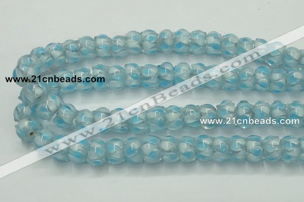 CLG780 14 inches 8*12mm rondelle lampwork glass beads wholesale