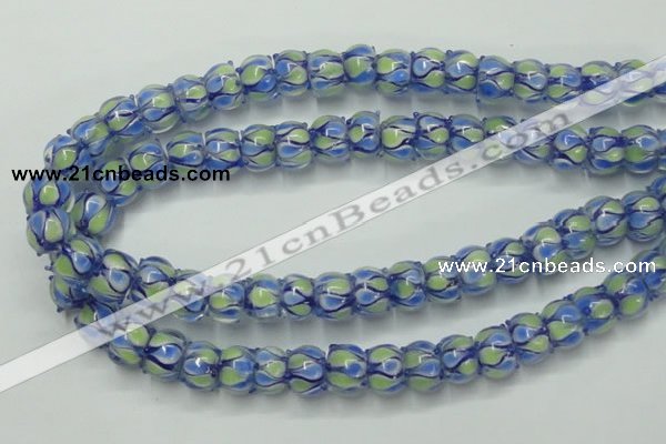 CLG781 14 inches 8*12mm rondelle lampwork glass beads wholesale