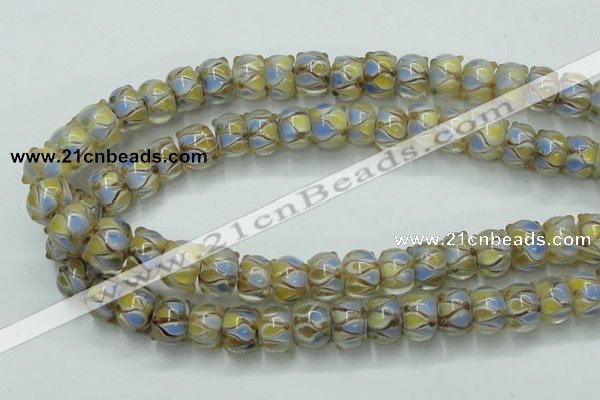 CLG784 14 inches 8*12mm rondelle lampwork glass beads wholesale